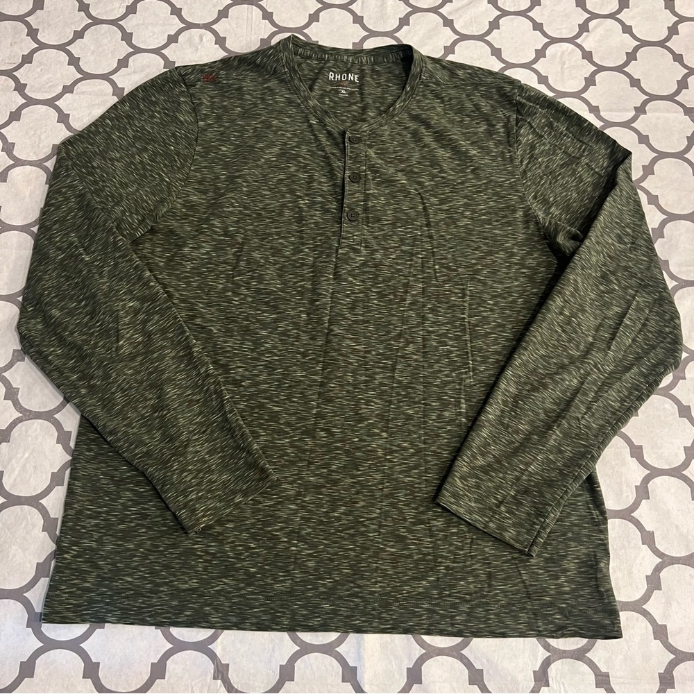 Rhone Performance Henley Shirt Long Sleeve Men’s Xl Stretch Comfort Pima Cotton